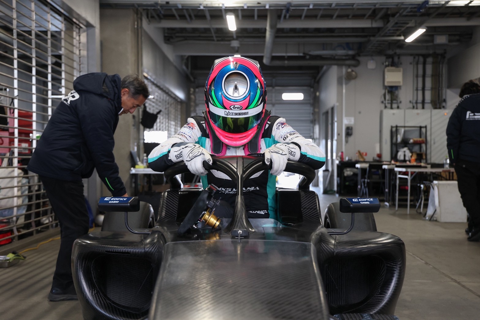 Paige Raddatz in the F4 cockpit