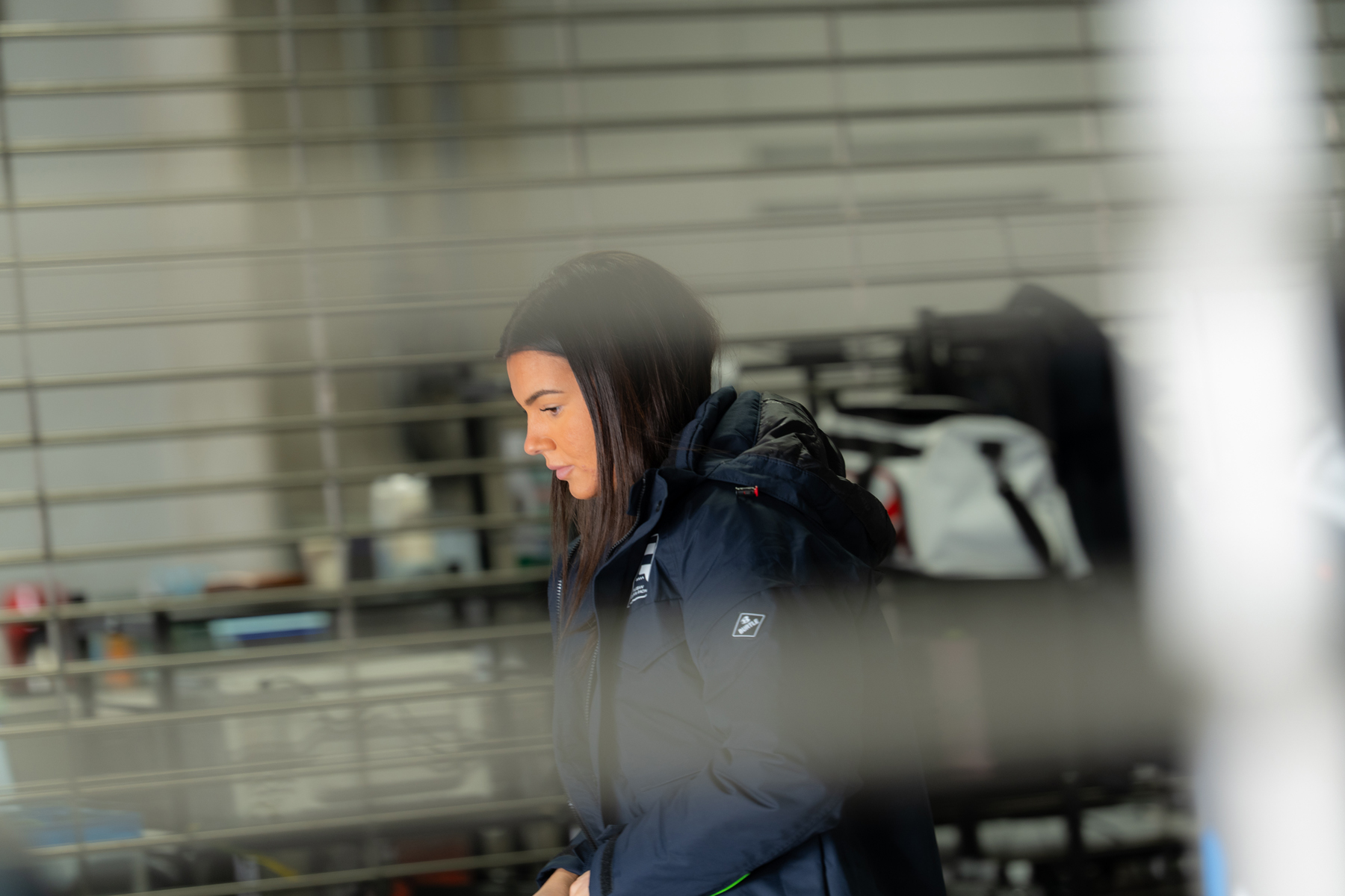 Paige Raddatz in the garage