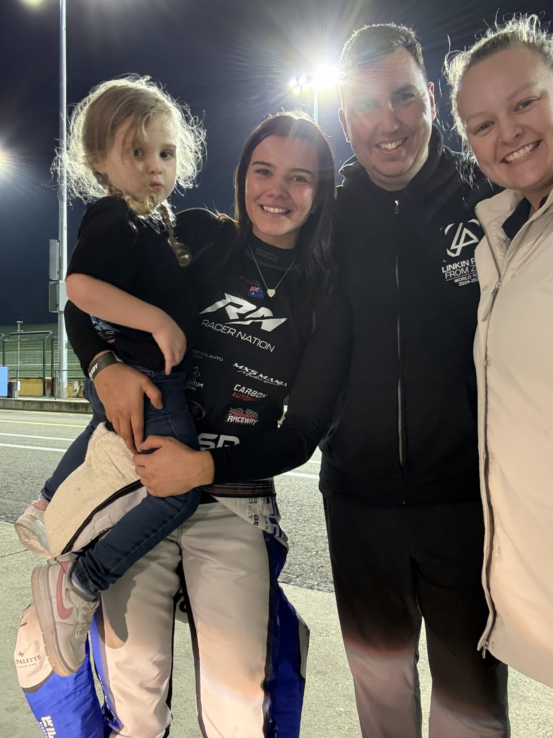 Kyle, Kayla and Paige Raddatz at the Viola Private Wealth Sydney 300 — Sydney Motorsport Park June 2026